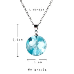 Round Ball Moon Pendant Necklace