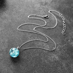 Round Ball Moon Pendant Necklace