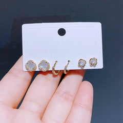 Crystal Stud Earrings Set