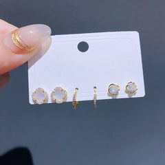 Crystal Stud Earrings Set