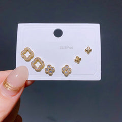 Crystal Stud Earrings Set