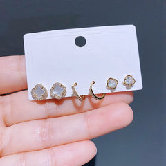 Crystal Stud Earrings Set