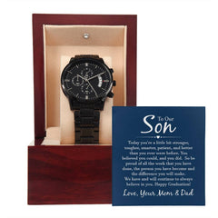 Black Chronograph Watch - For Son From Mom & Dad