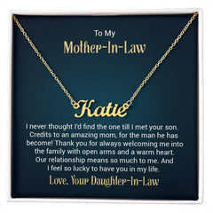 Custom Name Necklace - For Mother-in-Law